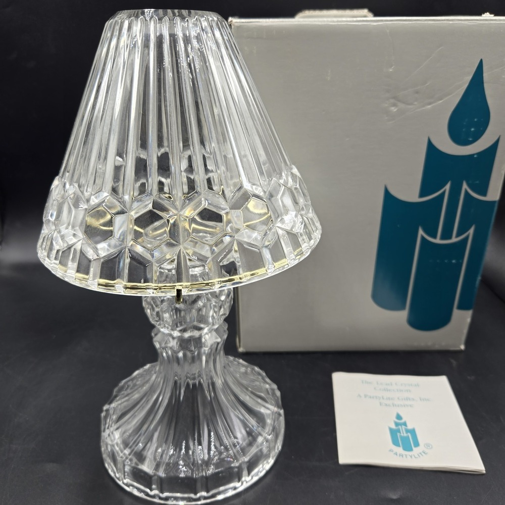Astoria Fairy Lamp Tealight Candle P7761 24% Lead Crystal 10.5" Tall Partylite